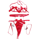 Completo intimo da donna con fiocchi decorativi e fasce reggiseno slip in poliestere spandex per uso quotidiano 2