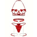 Completo intimo da donna con fiocchi decorativi e fasce reggiseno slip in poliestere spandex per uso quotidiano 4