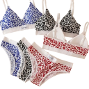 Completo intimo da donna con motivo e fascia elastica reggiseno mutandine nylon per uso quotidiano 7