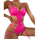 Completo intimo da donna in pizzo con design unito e reggicalze in poliestere nylon per uso quotidiano 4