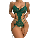 Completo intimo da donna in pizzo con design unito e reggicalze in poliestere nylon per uso quotidiano 9