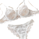 Completo intimo da donna in pizzo con dettagli delicati reggiseno slip poliestere elastan per uso quotidiano 2