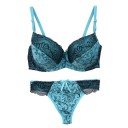 Completo intimo da donna in pizzo con motivo e dettagli a contrasto reggiseno slip poliestere nylon per uso quotidiano 5