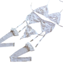 Completo intimo da donna in pizzo con reggicalze, reggiseno, mutandine e accessori in poliestere ed elastan per uso quotidiano 1