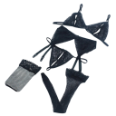 Completo intimo da donna in pizzo con reggicalze, reggiseno, mutandine e accessori in poliestere ed elastan per uso quotidiano 4