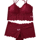 Completo intimo da donna in pizzo con reggiseno e slip in elastan e poliammide per uso quotidiano 2