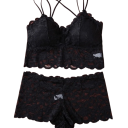 Completo intimo da donna in pizzo con reggiseno e slip in elastan e poliammide per uso quotidiano 4