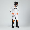 Completo motocross maglia e pantaloni Maglia perforata a maniche lunghe e pantaloni con fibbia Poliestere e nylon Bianco con parti nere e arancioni 3
