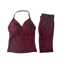 Completo sportivo da donna con leggings e canotta, monocolore, nylon, poliestere, comodo e stiloso per fitness e allenamento 24