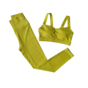 Completo sportivo da donna con leggings e reggiseno sportivo, monocolore, nylon, comodo e stiloso per fitness e allenamento 8