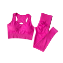 Completo sportivo da donna con leggings e reggiseno sportivo, monocolore, nylon, spandex, comodo e alla moda per fitness e allenamento 1