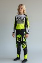 Compleu de motocross pentru copii, tricou și pantaloni Unisex cu mânecă lungă din poliester și nylon, negru și galben neon, pentru motocross și teren 2