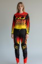 Compleu de motokros pentru copii, tricou și pantaloni unisex cu mânecă lungă din poliester și nailon, negru-roșu-galben pentru motokros și teren enduro 3