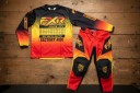 Compleu de motokros pentru copii, tricou și pantaloni unisex cu mânecă lungă din poliester și nailon, negru-roșu-galben pentru motokros și teren enduro 5