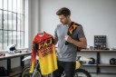 Compleu de motokros pentru copii, tricou și pantaloni unisex cu mânecă lungă din poliester și nailon, negru-roșu-galben pentru motokros și teren enduro 6