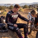 Compleu motokros dres și pantaloni Dres cu mânecă lungă și pantaloni cu cataramă Poliester și nylon Negru cu elemente violet 4