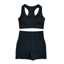 Compleu sportiv pentru femei Pantaloni scurți și sutien sportiv Compleu fitness uni din nylon, poliester și spandex de vară 1