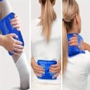 Compressa de gel reutilizável para lesões quente e fria suave com faixa elástica superfície de nylon para inchaços contusões e cuidados 4