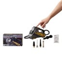 Compressore per auto 12 V Pompa elettrica portatile per pneumatici Con display LED luce e cavo da 3 m Nero-giallo Per auto moto e bici 4