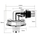 Conector curvado de desagüe de suelo para lavadora, cromado, adaptador universal de manguera para lavavajillas y triturador de basura, descarga 3
