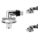 Conector curvo para drenagem de chão da máquina de lavar, cromado, adaptador universal de mangueira para máquina de lavar louça e triturador de resíduos, lavagem por gravidade 2