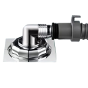 Conector curvo para drenagem de chão da máquina de lavar, cromado, adaptador universal de mangueira para máquina de lavar louça e triturador de resíduos, lavagem por gravidade 4