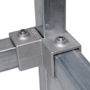 Conector de esquina 3 vías para perfiles cuadrados de 25 × 25 mm para unión sólida de perfiles y estructuras en ángulo recto 1