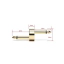 Conector dourado para pedais de efeito de guitarra Tipo Z Conector de áudio metálico 6,3 mm Macho–macho Acessório compacto Adaptador 70 x 24 x 24 mm 2