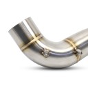 Conector intermedio de escape BMW F750GS y F850GS 2019–2020 Tubo de conexión 47 mm a 50 mm Longitud 370 mm Con soporte Plateado Slip-on 2