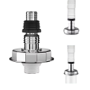 Conector pentru scurgerea podelei mașinii de spălat, drept, cromat, adaptor universal pentru furtun pentru mașină de spălat vase și tocător 3
