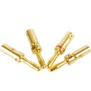 Conectores banana para cables de altavoces Paquete de 4 unidades Fijación del cable con tornillo sin soldadura Color dorado Marcado en rojo y negro 3