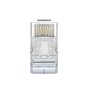 Conectores RJ45 CAT6 pass-through blindados 100un 8P8C dourados 24AWG transparentes para terminação de cabo ethernet para PC router 9