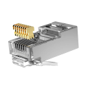 Conectori RJ45 CAT6 stinși 100 buc 8P8C auriti 24AWG transparenti pentru terminarea cablului ethernet pentru PC router 2