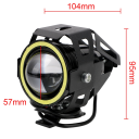 Conjunto 2 unidades de faróis LED para motocicletas 125W Luzes auxiliares IP68 À prova de água 1200lm Iluminação forte Acessórios 8