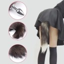 Conjunto 4 em 1 tiara com orelhas colar coração clipes para mamilos plugue anal metálico com cauda embalagem discreta 2