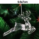 Conjunto 5 pcs de decorações plásticas transparentes para árvore de Natal em forma de rena 9,8 x 7 cm 2