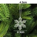Conjunto 5 pcs flocos de neve transparentes 4,3 cm Ornamento de plástico para árvore com argola para pendurar 2
