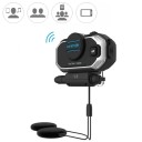 Conjunto Bluetooth handsfree para capacete de moto Dois altifalantes Microfones em braço flexível e em cabo Conexão de múltiplos dispositivos 4