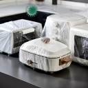 Conjunto de 10 capas elásticas transparentes de plástico de 67 cm Protecções contra o pó para electrodomésticos, ventiladores e equipamentos 4