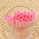 Conjunto de 10 palhinhas Coração 22,8 cm Diâmetro 0,7 cm Palhinhas descartáveis para despedida de solteira casamento festa 4