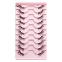 Conjunto de 10 pares de pestanas artificiais Pestanas artificiais meia Conjunto para extensão de pestanas Pestanas autocolantes com aparência natural 1