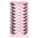 Conjunto de 10 pares de pestanas artificiais Pestanas artificiais meia Conjunto para extensão de pestanas Pestanas autocolantes com aparência natural 4