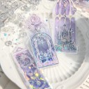 Conjunto de 10 unidades de marcadores de livro 12 x 5 x 0,1 cm Marcadores transparentes em PVC com padrão delicado Acessório elegante 3