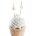 Conjunto de 100 unidades de espetos decorativos de bambu com motivo floral 12 cm Decorações descartáveis para casamentos, aniversários, festas e buffet festivo 2