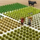 Conjunto de 104 pcs de tufos de relva estática Autocolante Paisagem de Modelismo Miniaturas de Arbustos Diorama de Fantasia 6