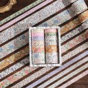Conjunto de 12 rolos de fita com padrão floral Flores de Pêssego 2 m para decoração de diários, planeadores, convites e outros projetos criativos 3