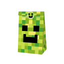 Conjunto de 12 sacos de papel 22 x 12 x 8 cm e 18 autocolantes de 3,8 cm com tema de jogo Minecraft Sacos de presente Kraft Decorações de festa Gaming 2