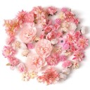 Conjunto de 17 unidades de flores artificiais de 4 cm Flores decorativas para atirar em casamentos Cabeças de pétalas para decoração 5