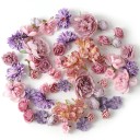 Conjunto de 17 unidades de flores artificiais de 4 cm Flores decorativas para atirar em casamentos Cabeças de pétalas para decoração 7