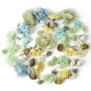 Conjunto de 17 unidades de flores artificiais de 4 cm Flores decorativas para atirar em casamentos Cabeças de pétalas para decoração 6